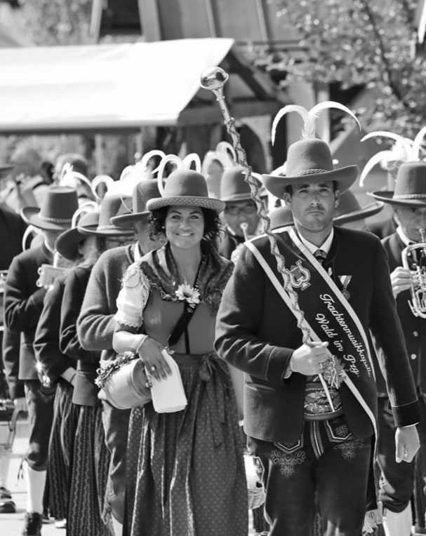 Aufmarsch der Trachtenmusikkapelle Wald im Pinzgau